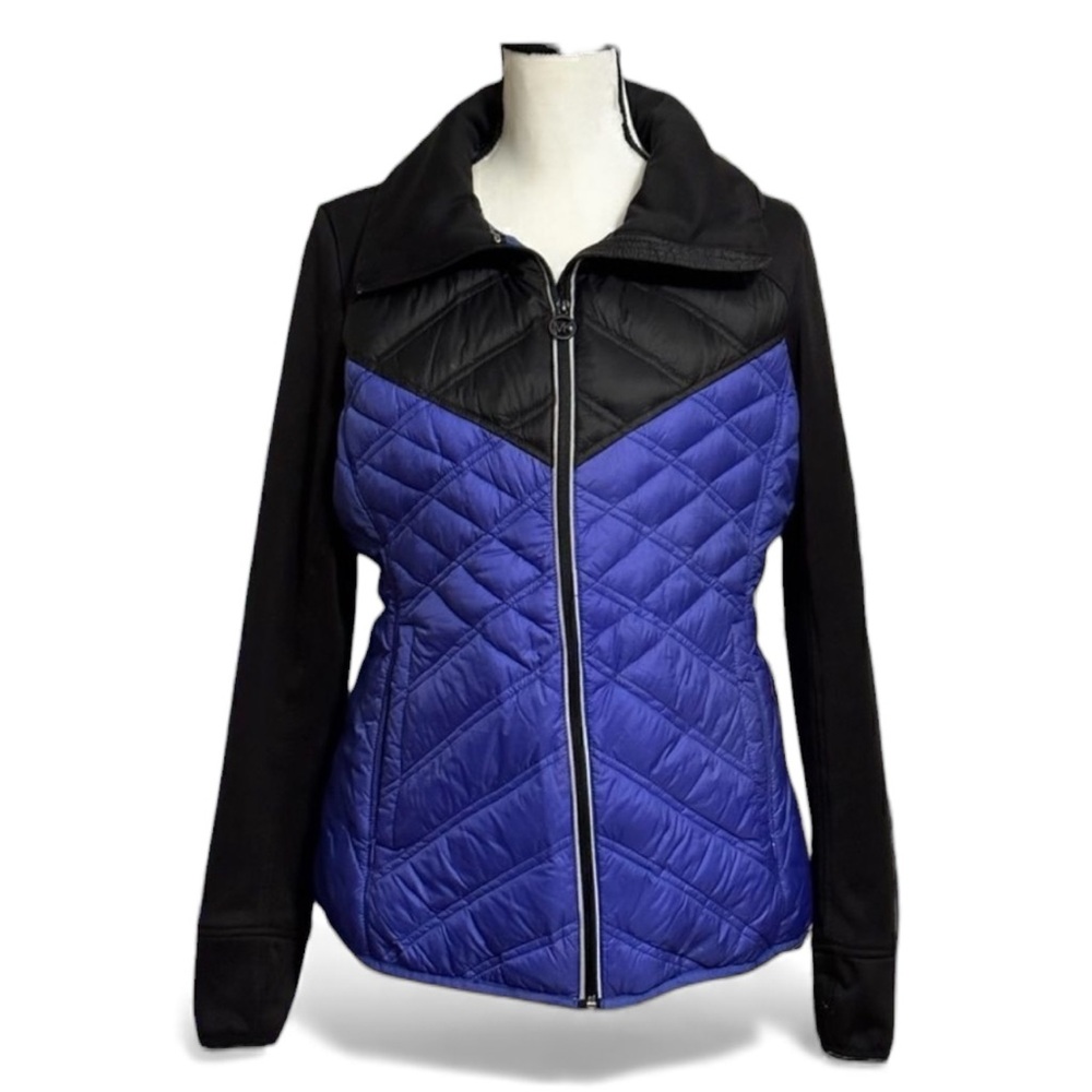 Michael Kors jacket Down Filled Lightweight puffer  Size M Blue & Black Like New